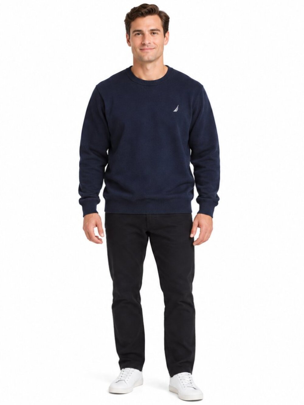 Nautica Men's Navy Blue Cotton Blend Crewneck Pullover Sweater XL NWT